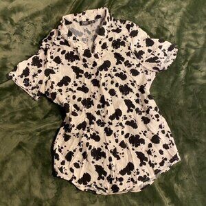 Cow Print Button up